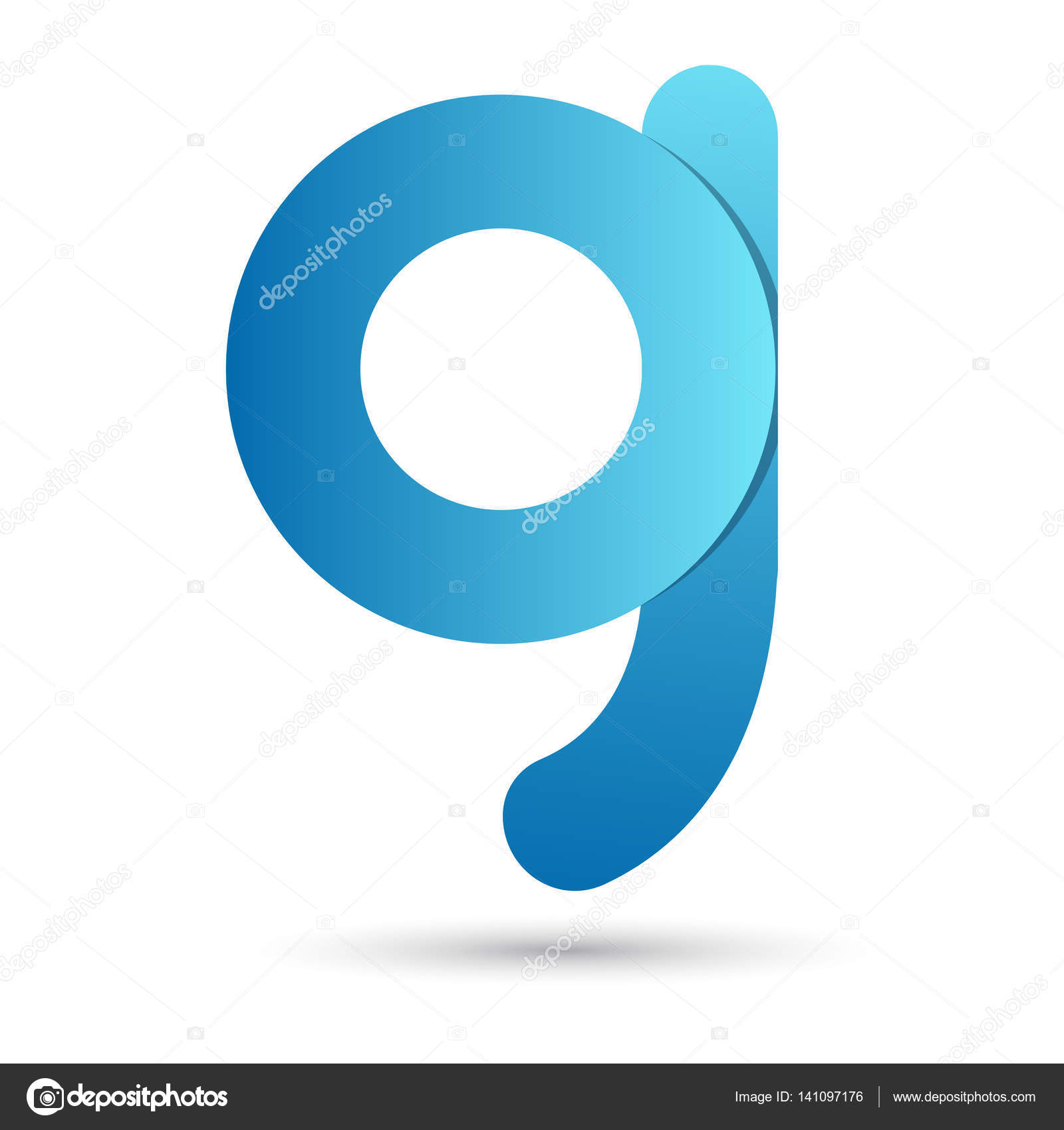 Foto Lettera G Su Blu Lettera G Con Colore Blu Su Sfondo