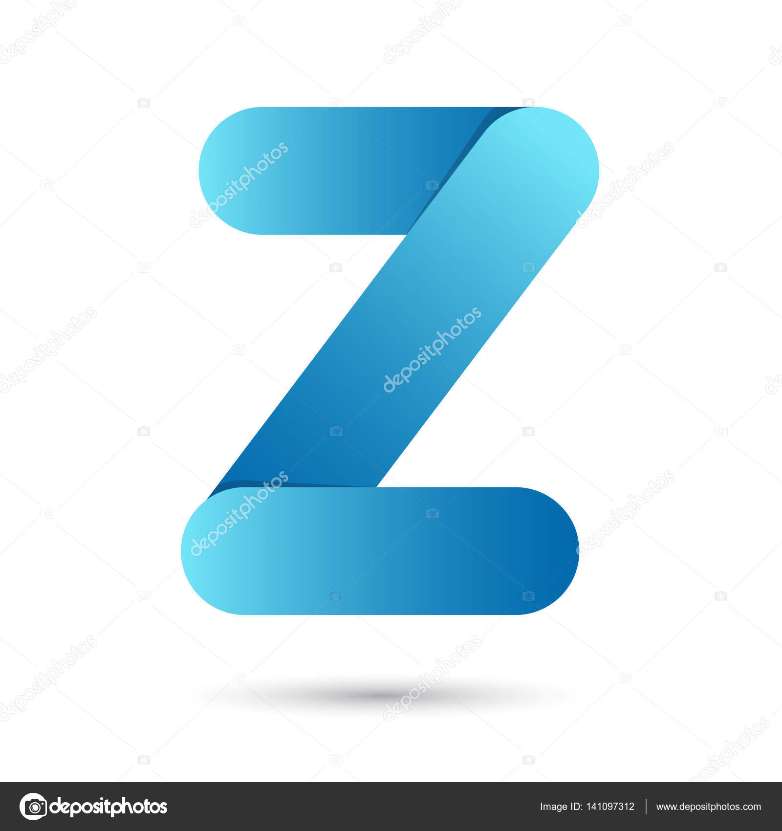 Lettera Z Con Colore Blu Su Sfondo Bianco Vettoriali Stock
