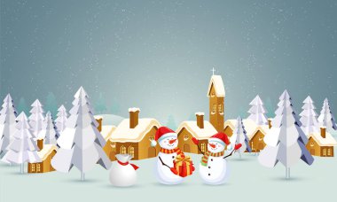 Neşeli Noel manzara arka plan web banner veya Presentat için