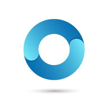 Beyaz zemin üzerine mavi renk ile harf o