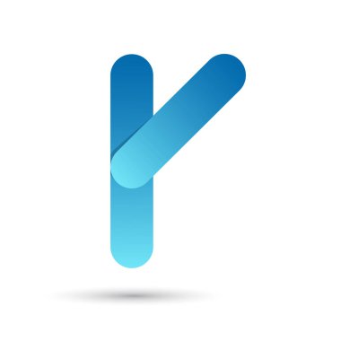 Beyaz zemin üzerine mavi renk ile harf r