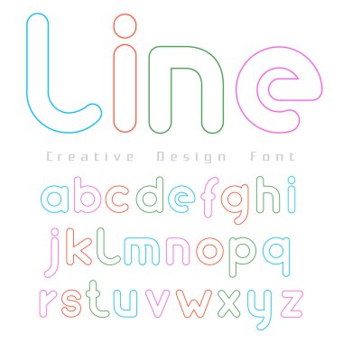 için beyaz arka plan üzerinde tam anahat rengini ile vektör yazı tipini ayarlama