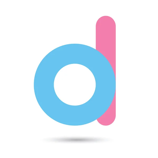 D vektor font dengan warna biru dan pink di latar belakang putih, Futu - Stok Vektor
