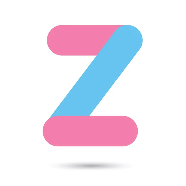 Z 글꼴 벡터 Futu 흰 배경에 블루와 핑크 색상 — 스톡 벡터