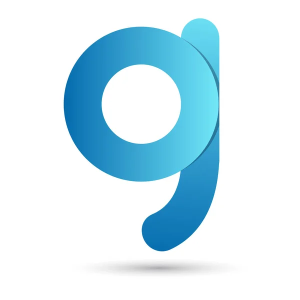 Буква g с голубым цветом на белом фоне — стоковый вектор