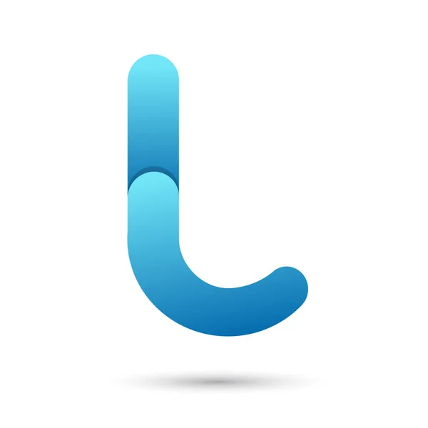 Letter l with blue color on white background — Stock Vector