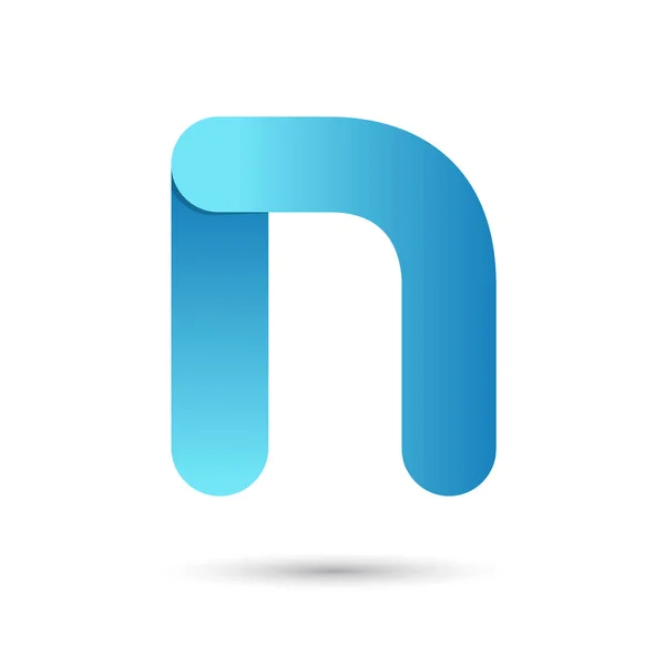 Lettre n avec couleur bleue sur fond blanc — Image vectorielle
