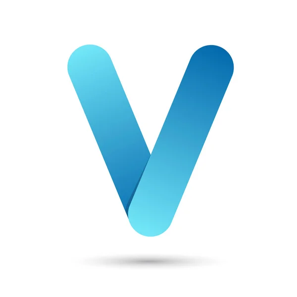 Буква V с голубым цветом на белом фоне — стоковый вектор