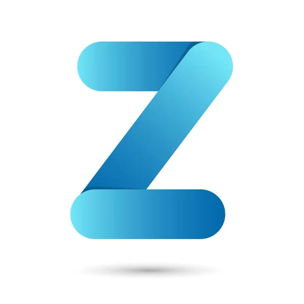 Letra z con color azul sobre fondo blanco — Vector de stock