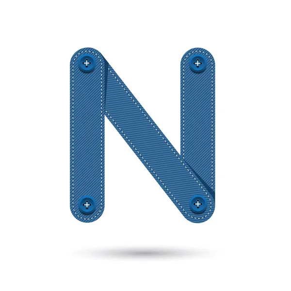 Mavi Jeans beyaz arka planda, fütüristik fo ile N yazı tipi vektör — Stok Vektör