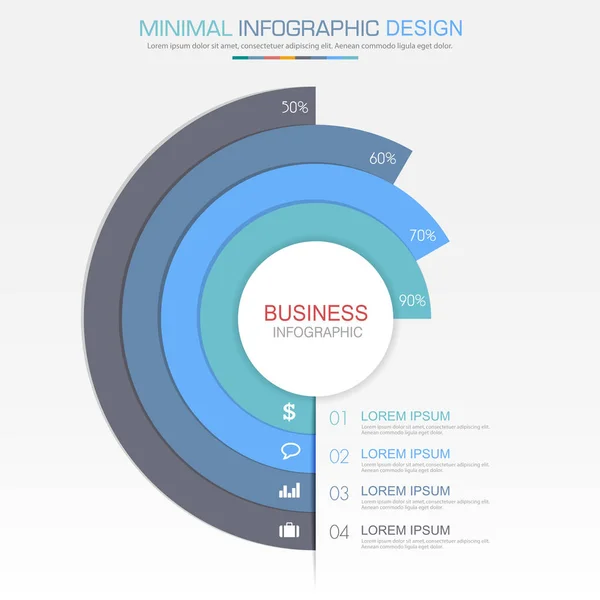 Elementos Infografía Círculo Con Icono Negocio Proceso Círculo Fondo Todo — Vector de stock