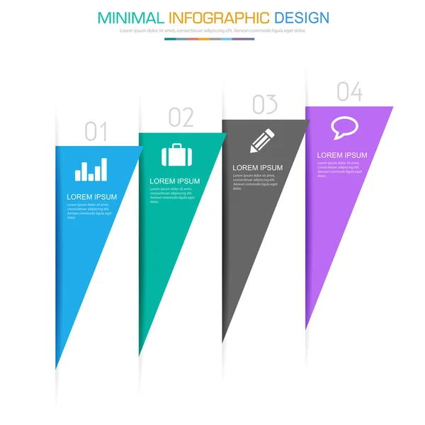 Éléments Infographie Avec Icône Affaires Sur Fond Polychrome Processus Cercle — Image vectorielle