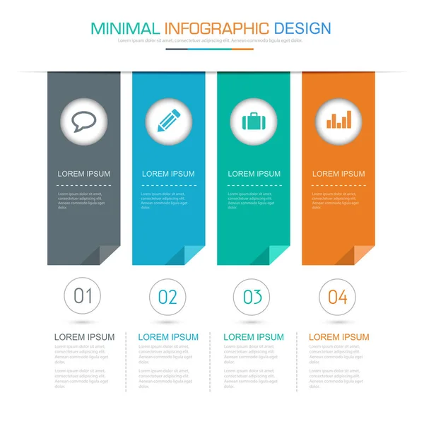 Bandera Infografía Elementos Con Icono Negocio Proceso Fondo Todo Color — Vector de stock