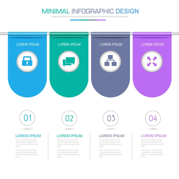 Bandeira Infográfico Elementos Com Ícone Negócio Processo Fundo Cor Completa — Vetor de Stock