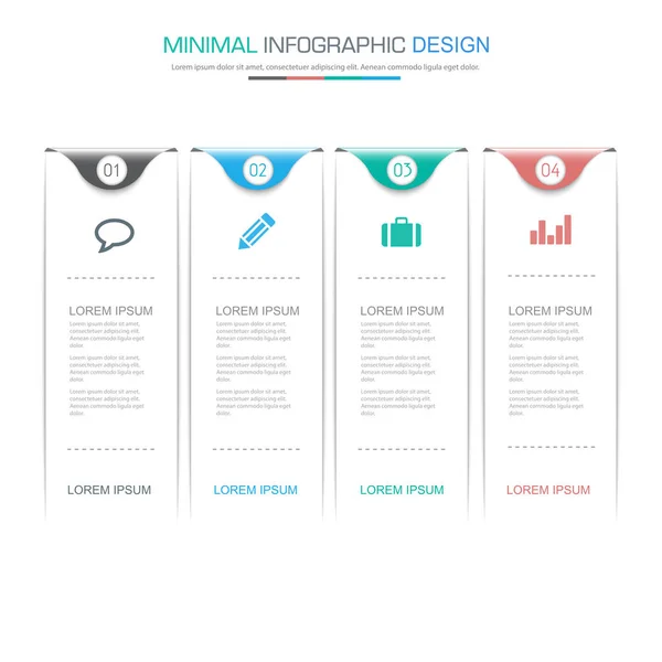 Infográfico Elementos Com Ícone Negócio Processo Círculo Fundo Cor Completa — Vetor de Stock