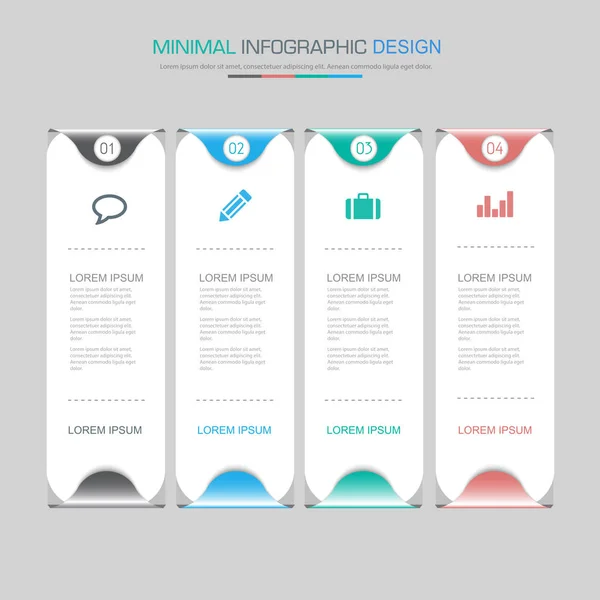 Infographic Elementen Met Bedrijfs Pictogram Volledige Kleur Achtergrond Cirkel Proces — Stockvector