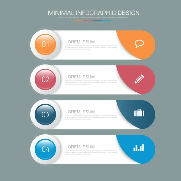 Infographic Element Med Business Icon Full Color Bakgrund Cirkel Process — Stock vektor