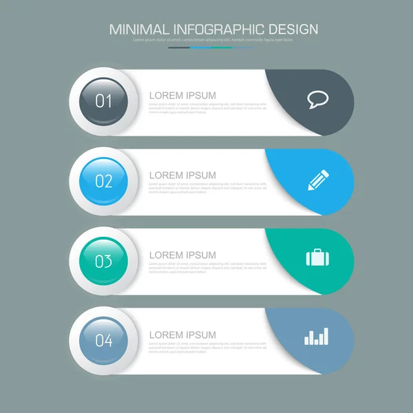 Infográfico Elementos Com Ícone Negócio Processo Círculo Fundo Cor Completa — Vetor de Stock