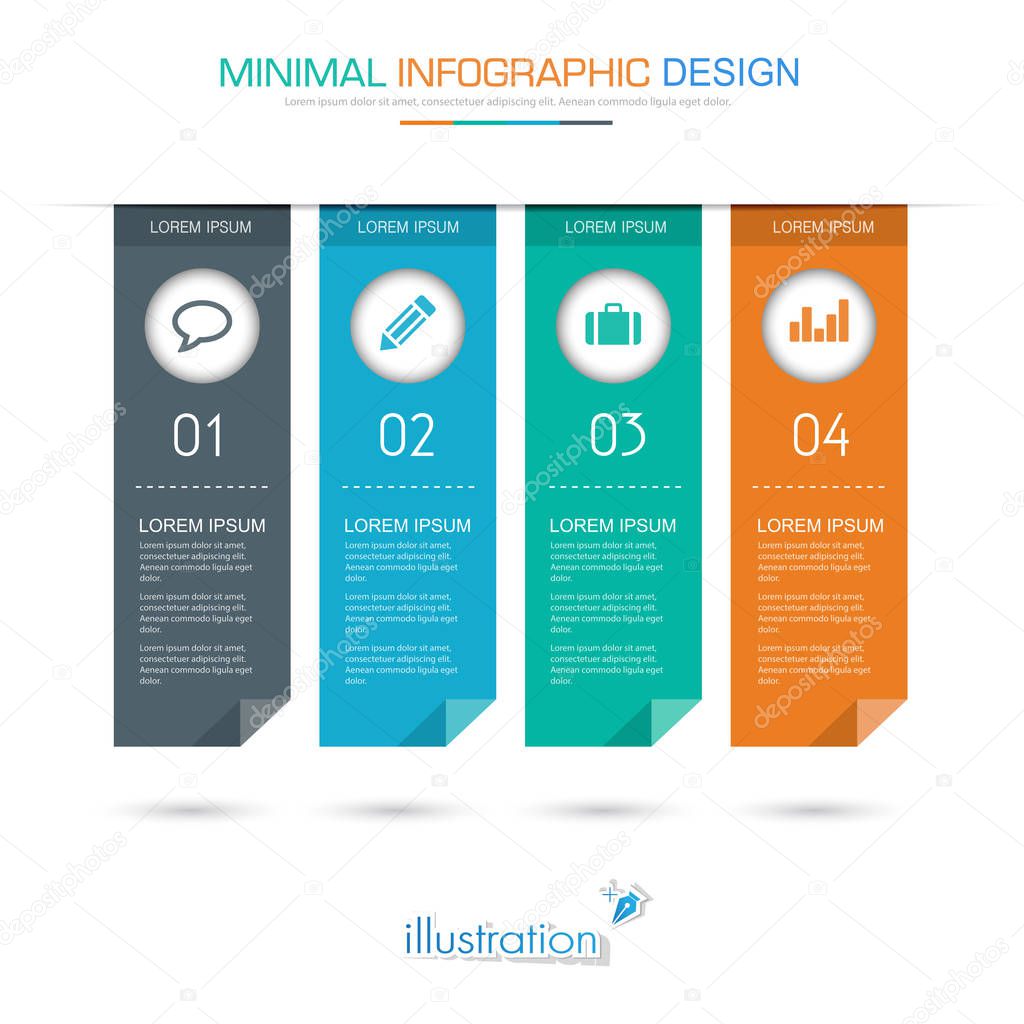 Infographic Elements with business icon on full color background circle process or steps and options workflow diagrams,vector design element eps10 illustration