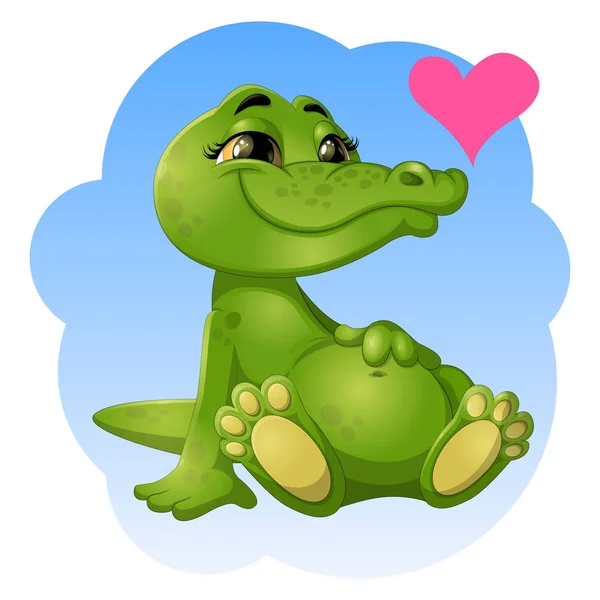 Bon crocodile vert — Image vectorielle