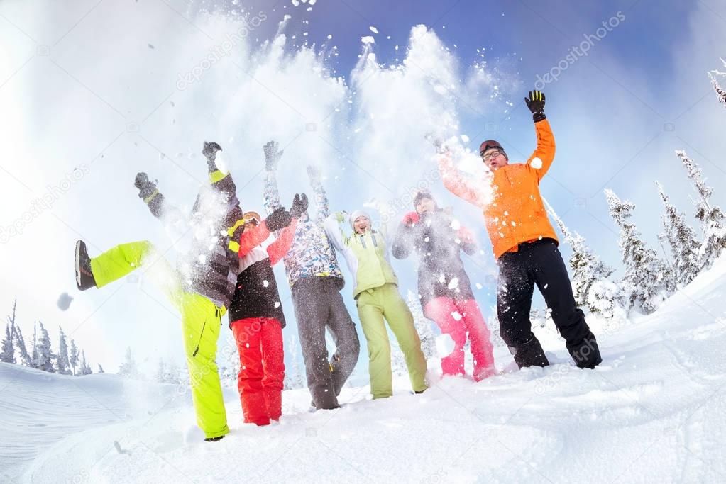 friends ski snowboard skiing snowboarding concept Stock Photo by ©cppzone.mail.ru 129288494