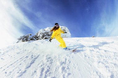 Kız snowboard backcountry snowboard hızlı