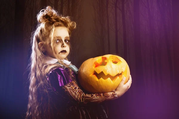 Kız halloween balkabağı cadı kostüm