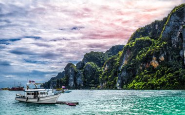 Deniz günbatımı Phi Phi Islands, Tayland