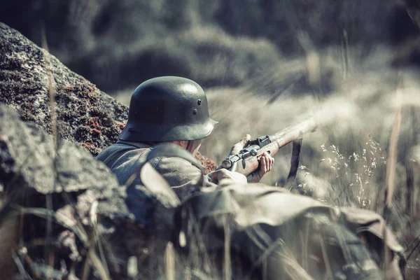 Фінська-солдата з гвинтівка Мосіна — стокове фото