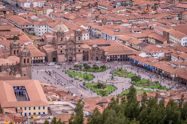 Vista aérea da Plaza de Armas em Cusco, Peru — Fotografia de Stock