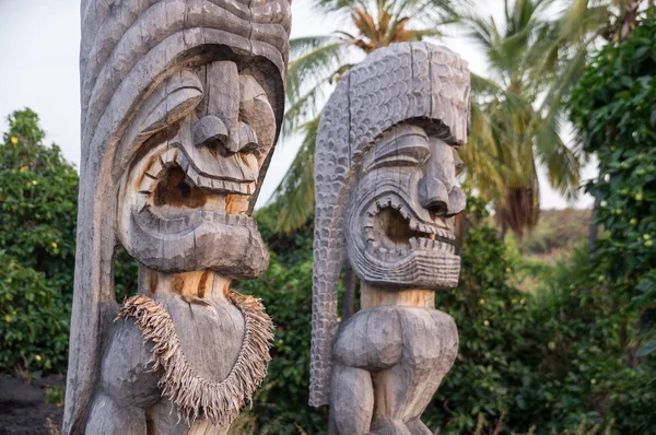 Wooden Hawaiian historical indigenous statues