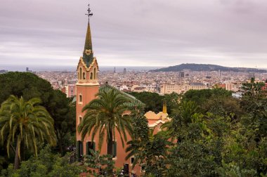 Barselona, İspanya, Park Guell üzerinden görünümünü