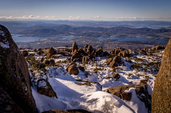 MT Wellington, Tazmanya, Avustralya üstüne kar