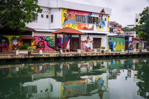 Canal en Malaca, Malasia — Foto de Stock