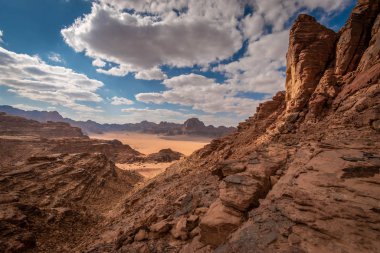 Wadi Rum Çölü 'ndeki Kayalar, Ürdün, Orta Doğu