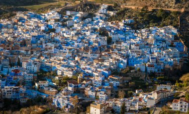 Overlooking the blue cityscape of Chefchaouen, Medina, Morocco
