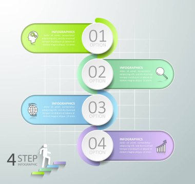 Soyut 3B Infographic 4 seçenekleri iş kavramı Infographic