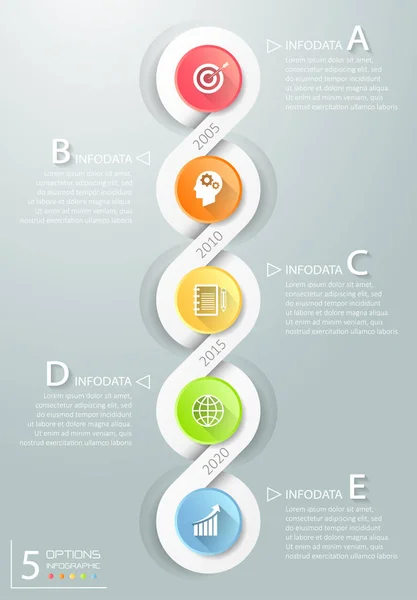 Soyut 3B Infographic 5 seçenekleri iş kavramı Infographic