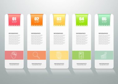 Seçenek afiş Infographic Şablon 5 adımları sayısı. 
