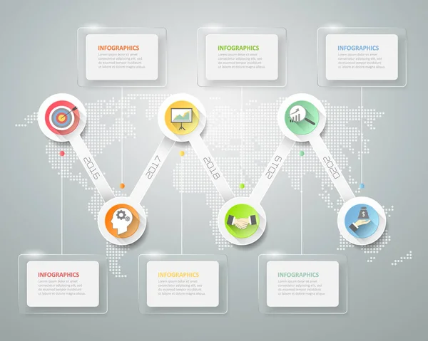 Résumé Modèle d'infographie 3d 6 étapes , — Image vectorielle