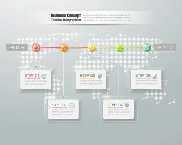 Mordern business timeline infographie template . — Image vectorielle