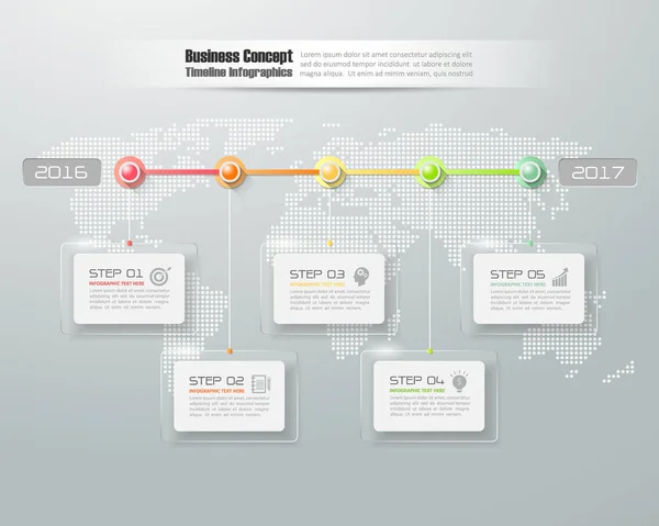 Modelo de infográfico de linha do tempo de negócios Mordern . —  Vetores de Stock