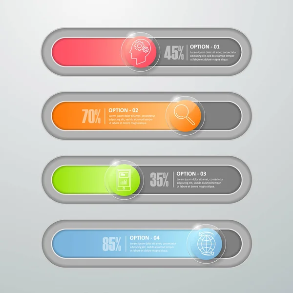 Slide de botton de design, modelo de infográfico moderno . — Vetor de Stock