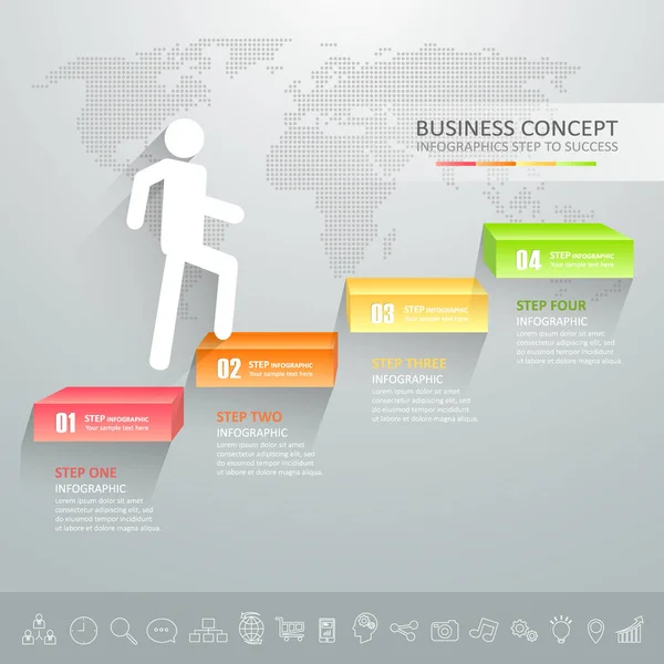 Infográficos de conceito de porta de escada de negócios de design . —  Vetores de Stock