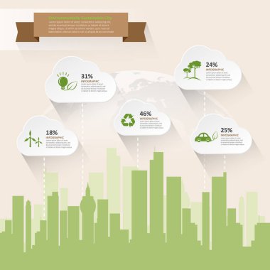 Dünya ekoloji kavramı infographics illüstrasyon vektör kurtaralım