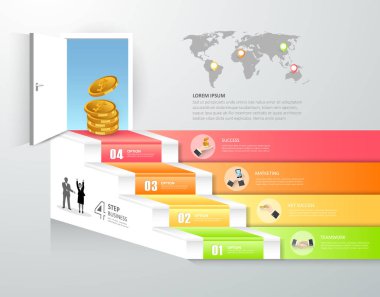 İş merdiven kapı kavramı infographics Tasarla. 