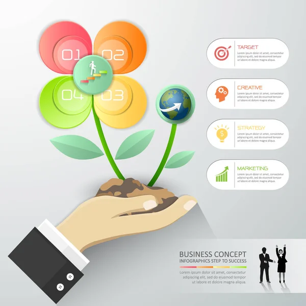 Design fleur de Business concept infographie modèle , — Image vectorielle