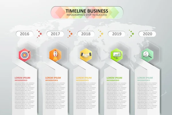 Conception d'infographies chronologiques. Illustration vectorielle . — Image vectorielle