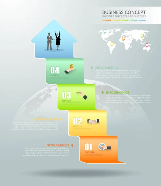 Ontwerp van zakelijke pijl conceptuele infographics. — Stockvector