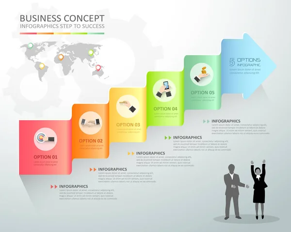 Diseño negocio flecha infografía conceptual . — Vector de stock